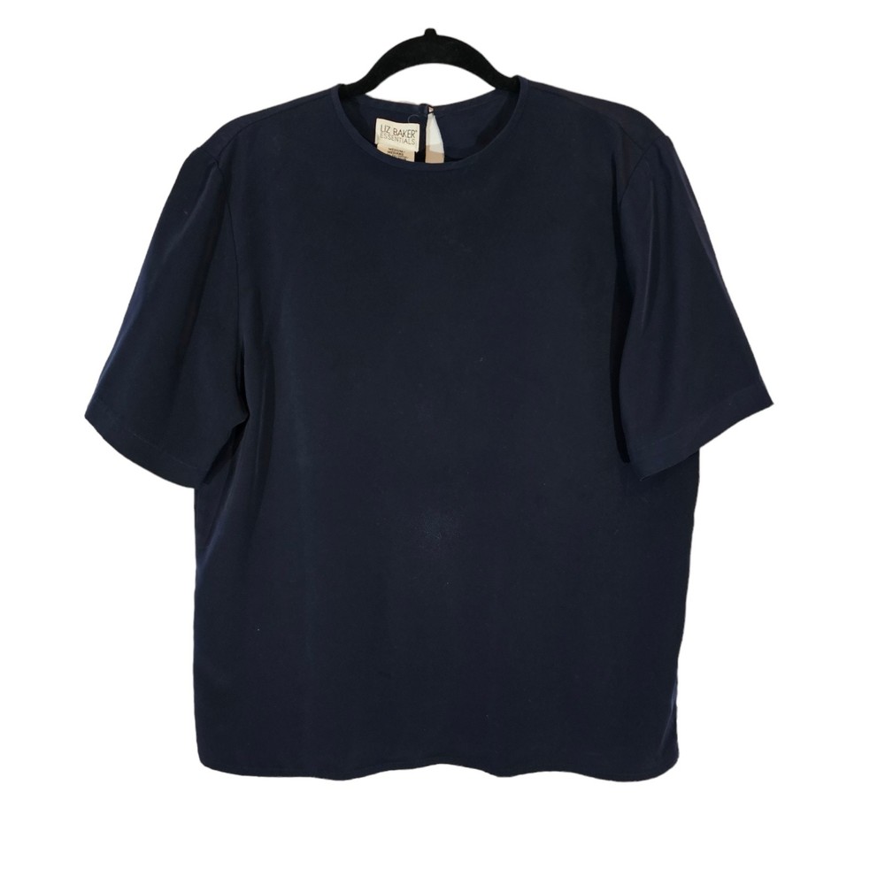 Liz Baker Essentials Black Blouse with Button Back